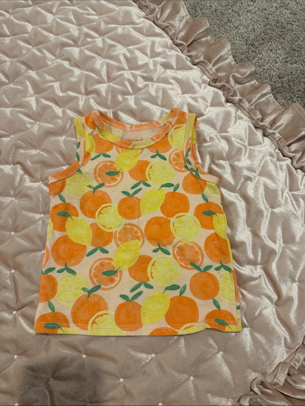 Cat & Jack Orange and Yellow Citrus Tank Top